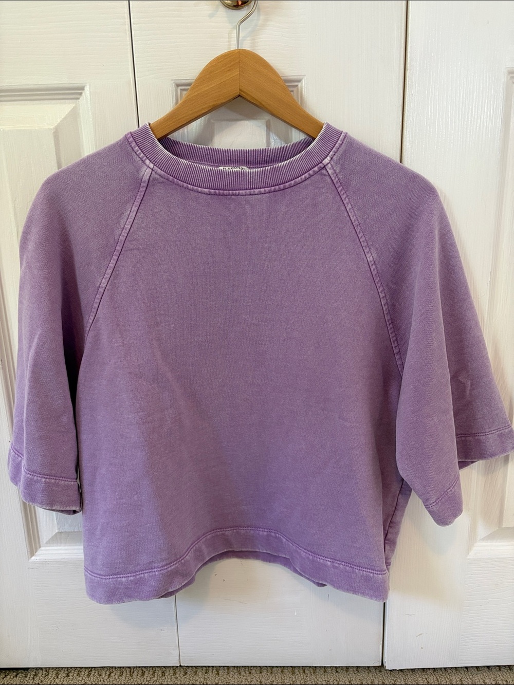 Cropped Lavender Crewneck Short-Sleeve Tee